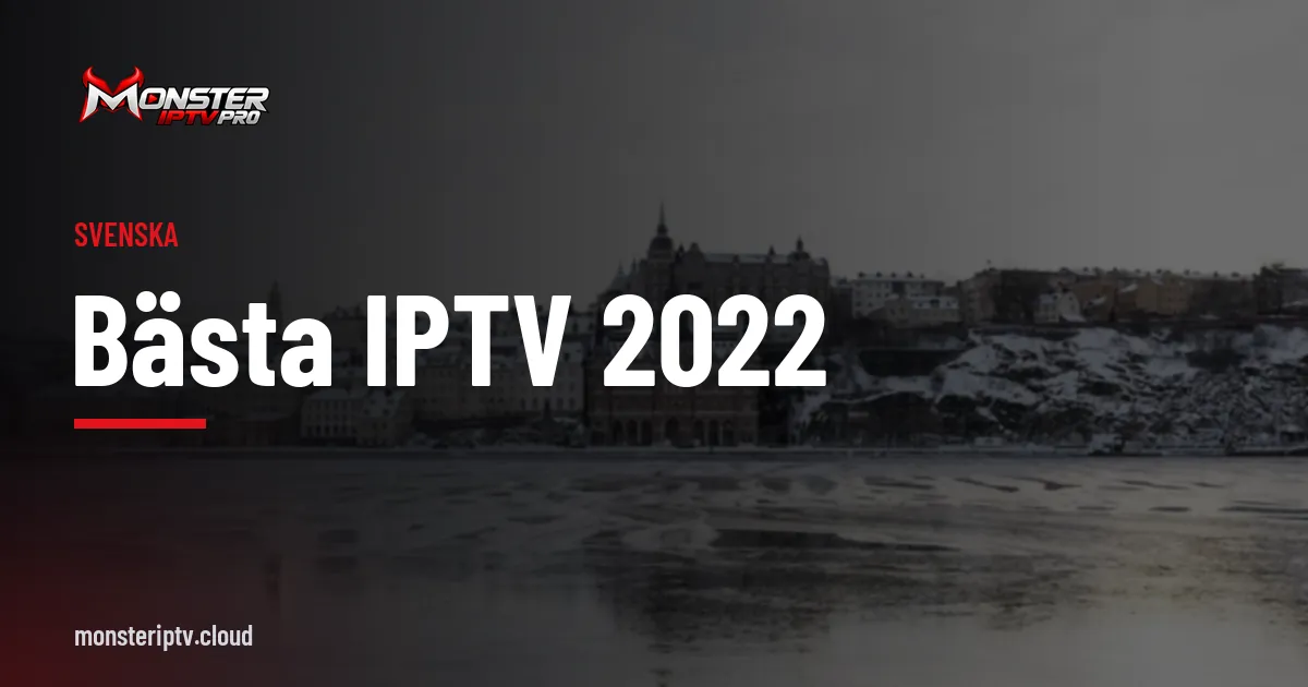 Banner med texten bästa IPTV 2022 över en gata i Stockholm