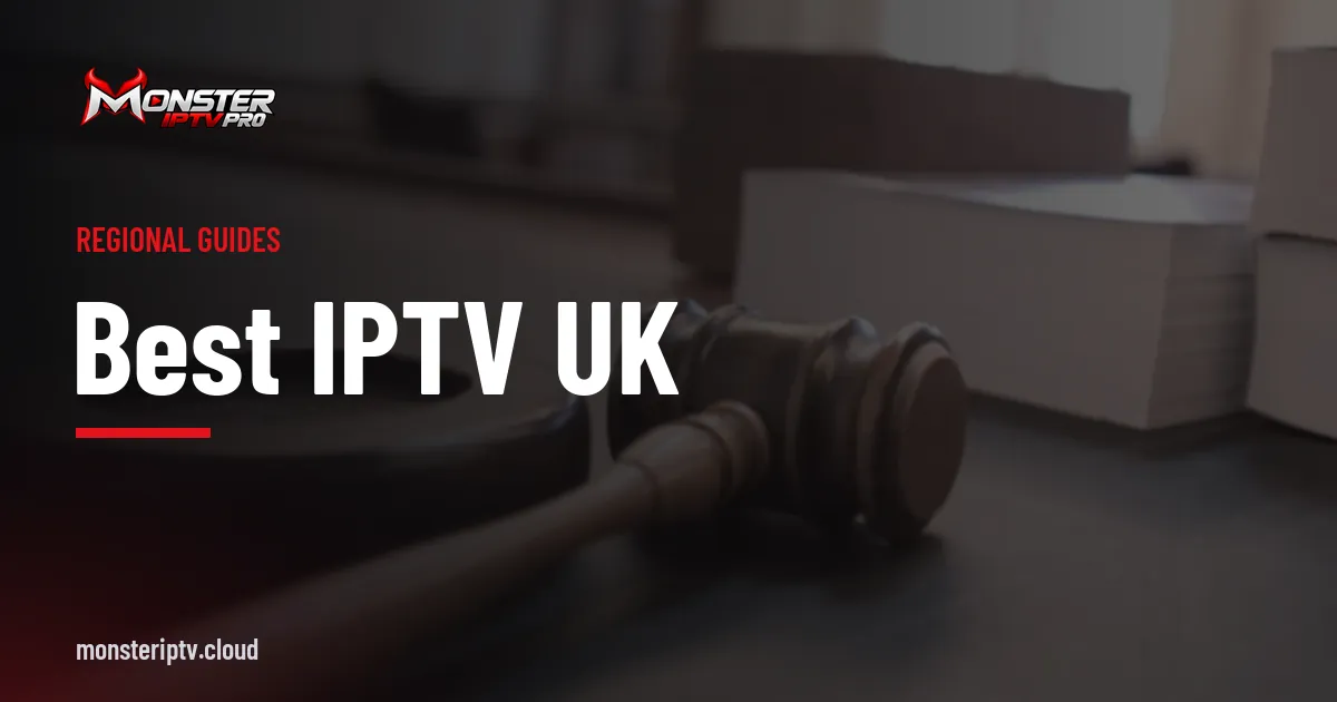 Best IPTV UK banner over a judge's gavel