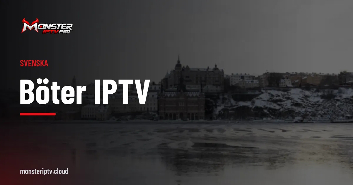 Banner med texten böter IPTV över en gata i Stockholm