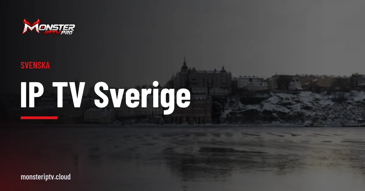 Banner med texten IP TV Sverige över en gata i Stockholm