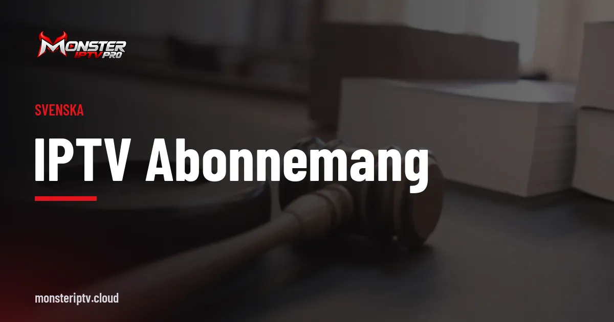 Banner med texten IPTV abonnemang över en domarklubba