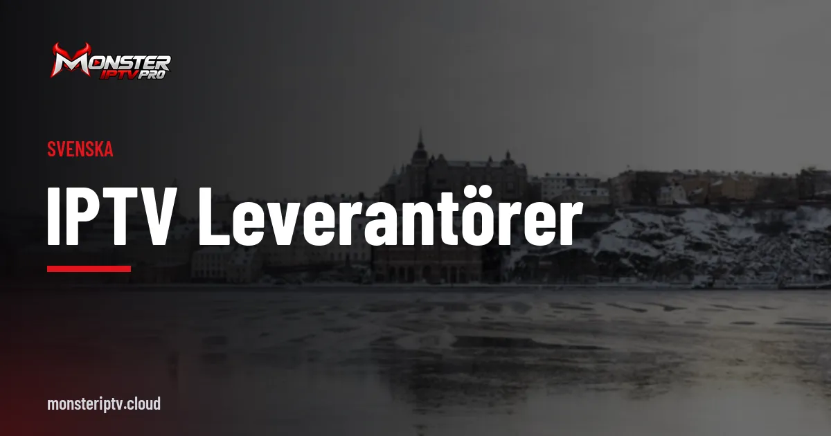 Banner med texten IPTV leverantörer över en gata i Stockholm