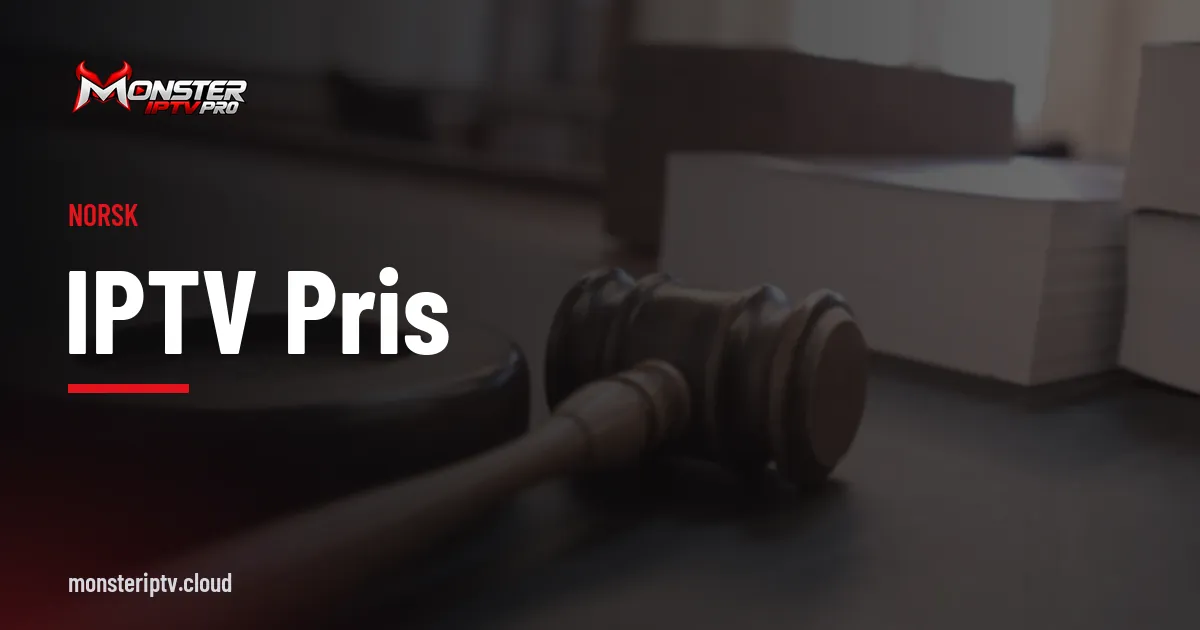 Banner med teksten IPTV pris over en dommerklubbe