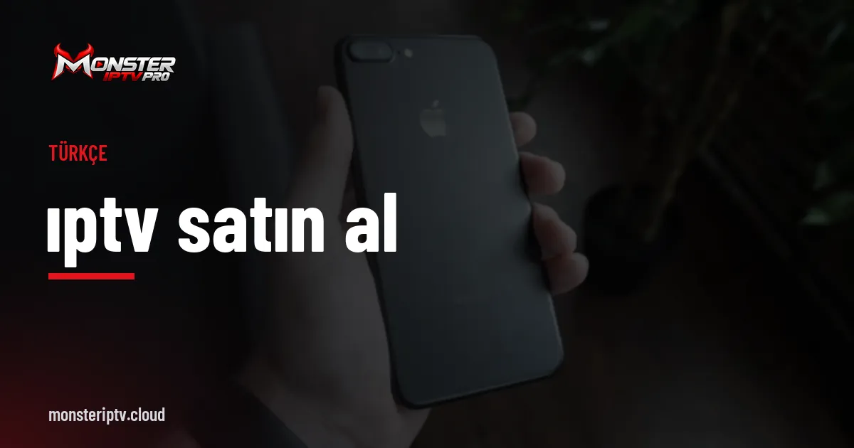 ıptv satın al yazılı banner, masa üzerinde siyah bir akıllı telefon