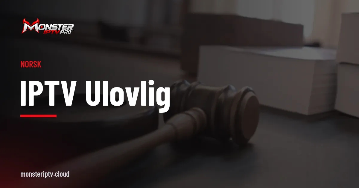 Banner med teksten IPTV ulovlig over en dommerklubbe