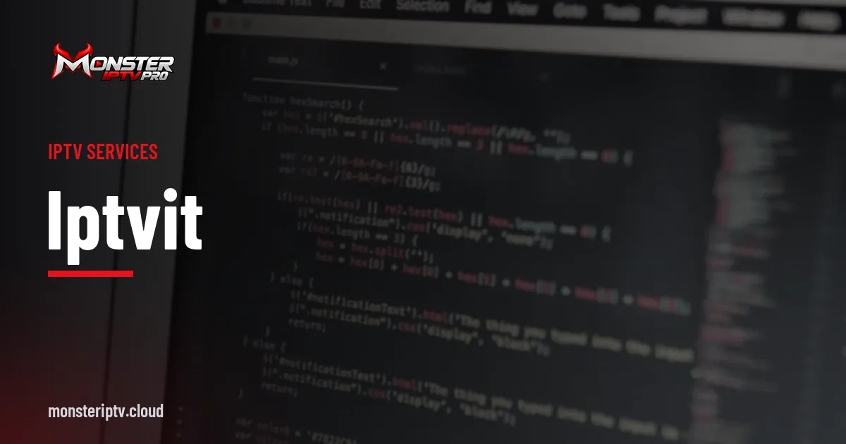 iptvit banner over code on a screen