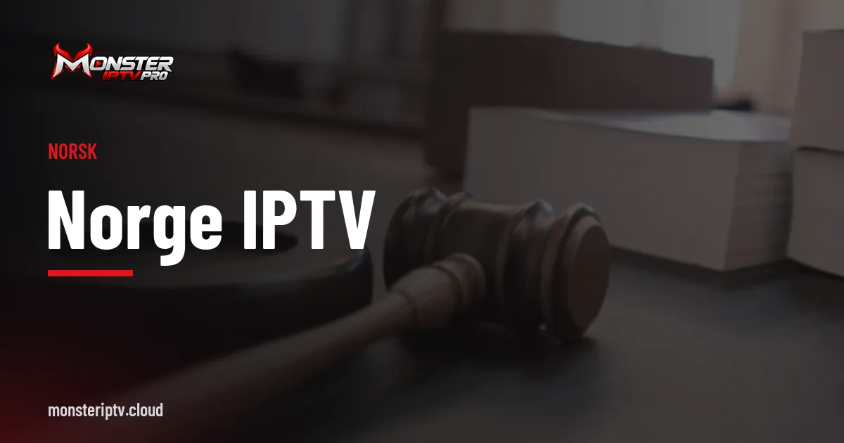 Banner med teksten Norge IPTV over en dommerklubbe