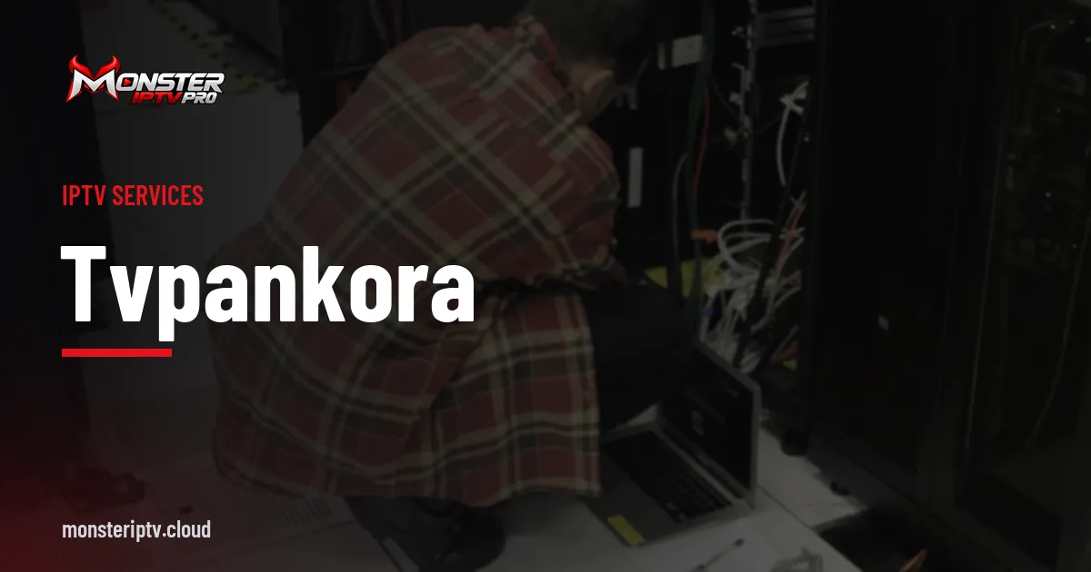 tvpankora banner over a technician working in a server room